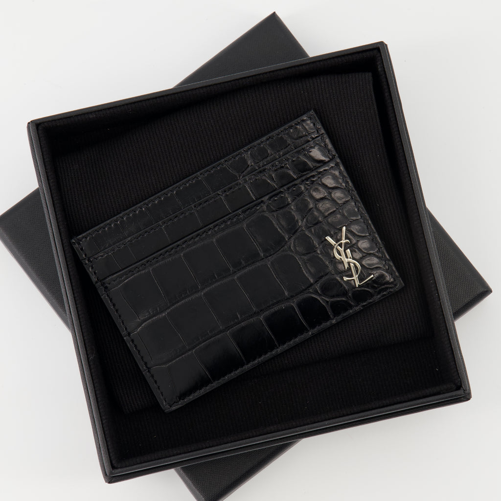 スモールレザーグッズ カサンドル カードホルダー Saint Laurent 黒 Homme