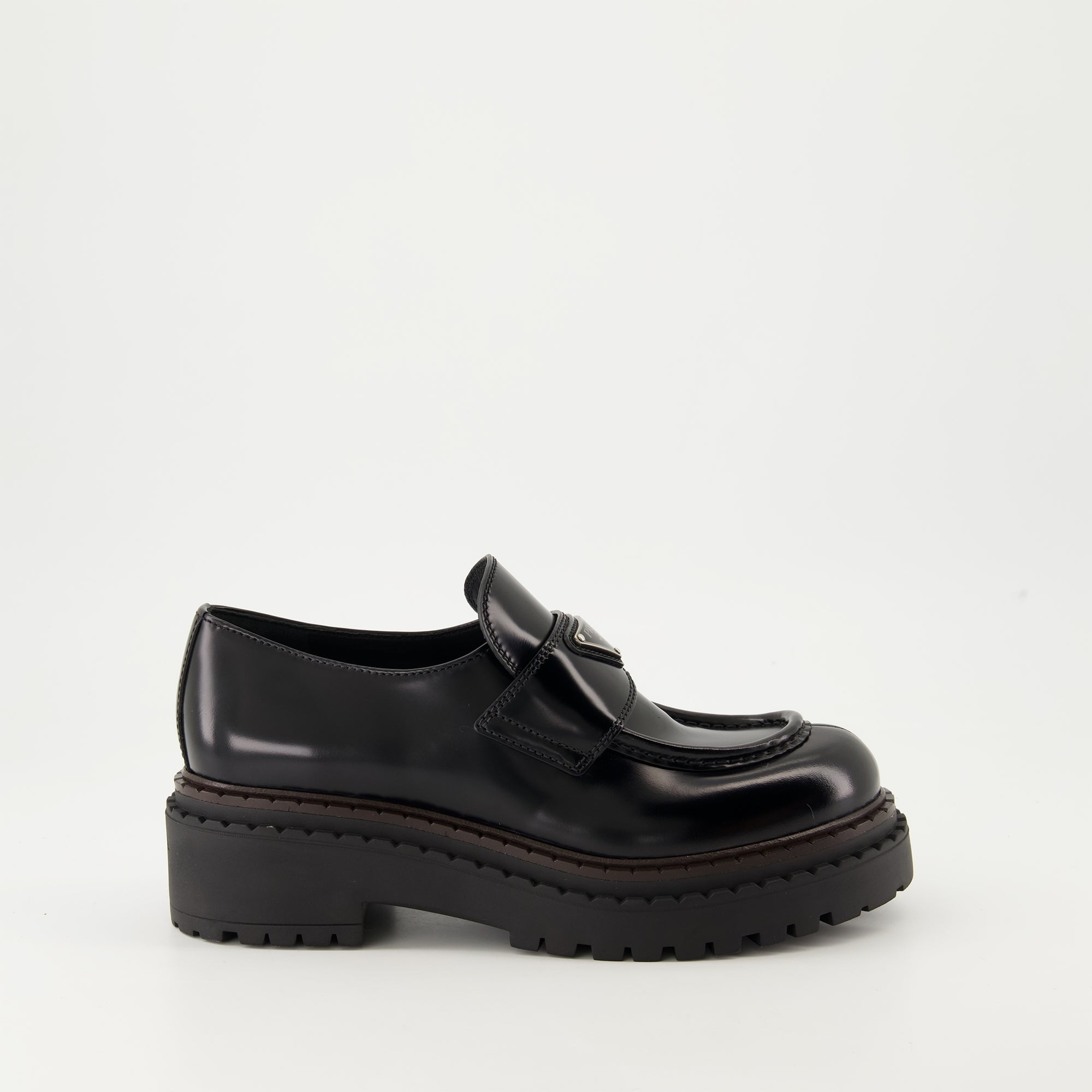 Mocassins Mocassins en cuir Chocolate Prada Noir Femme