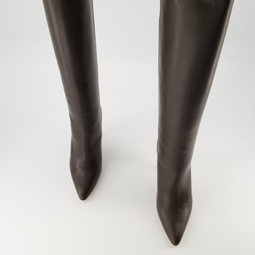Image de l'article Bottes Architype de la marque Mm6 pour Femme - Saison Automne-Hiver 2025 - Vue de dessus paire de chaussure
