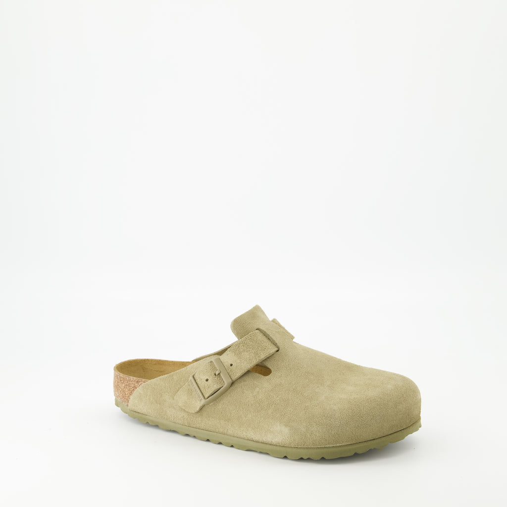 Chaussures ouvertes Mules Boston Birkenstock Kaki Homme