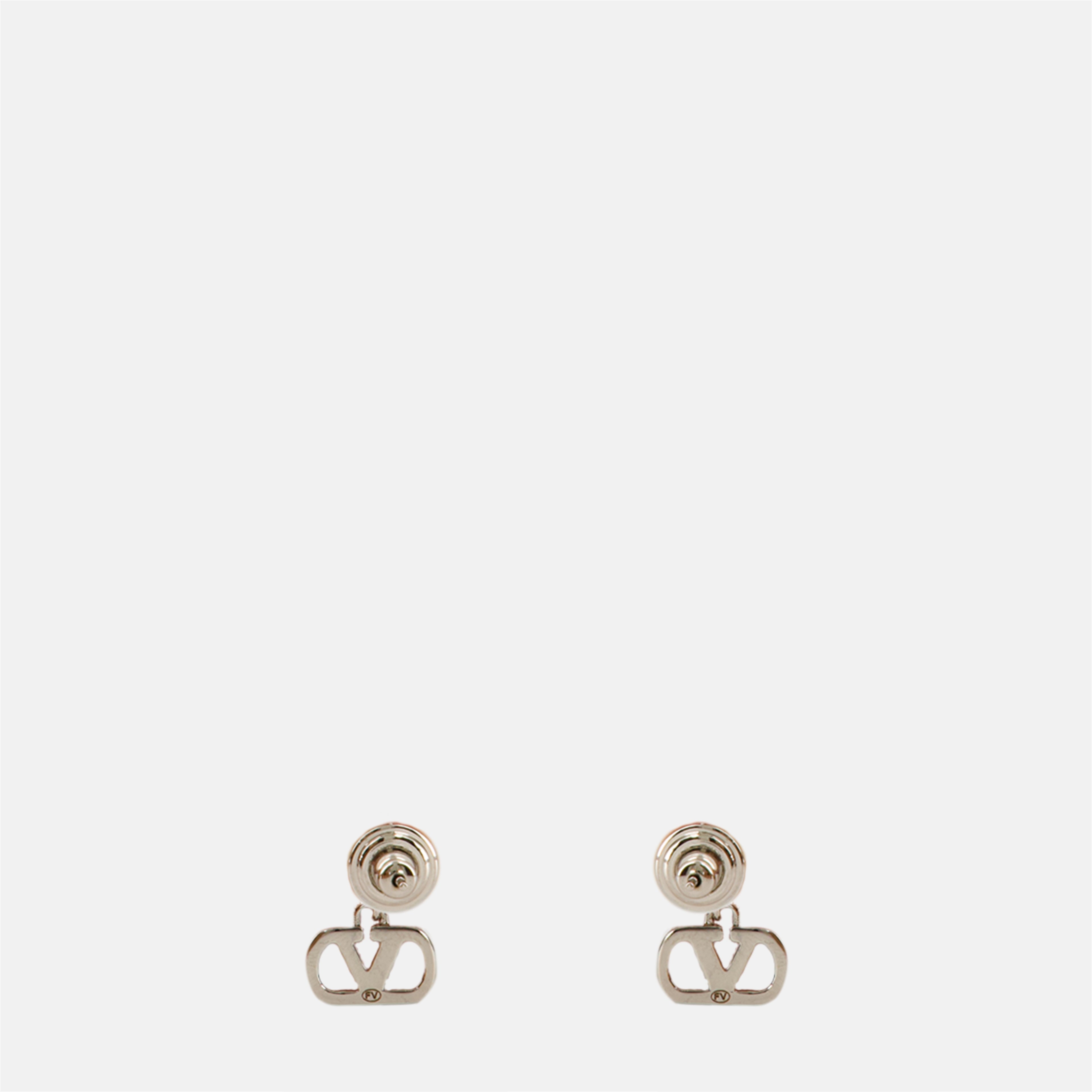 Image de l'article Boucles d'oreilles Vlogo à perles et cristaux Swarovski® de la marque Valentino Garavani pour Femme - Saison Printemps-Été 2026 - Vue détaillée_3