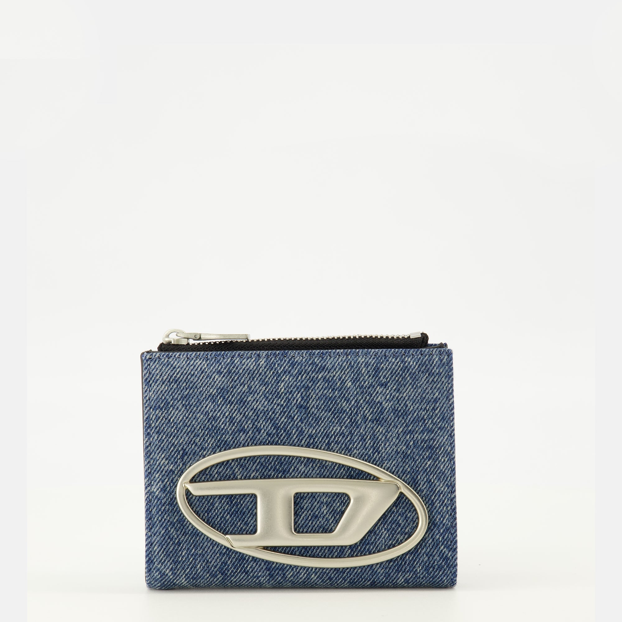 女性用のデニム製1DR財布のディーゼルブランドの画像 - 2026年春夏シーズン - 正面ビュー