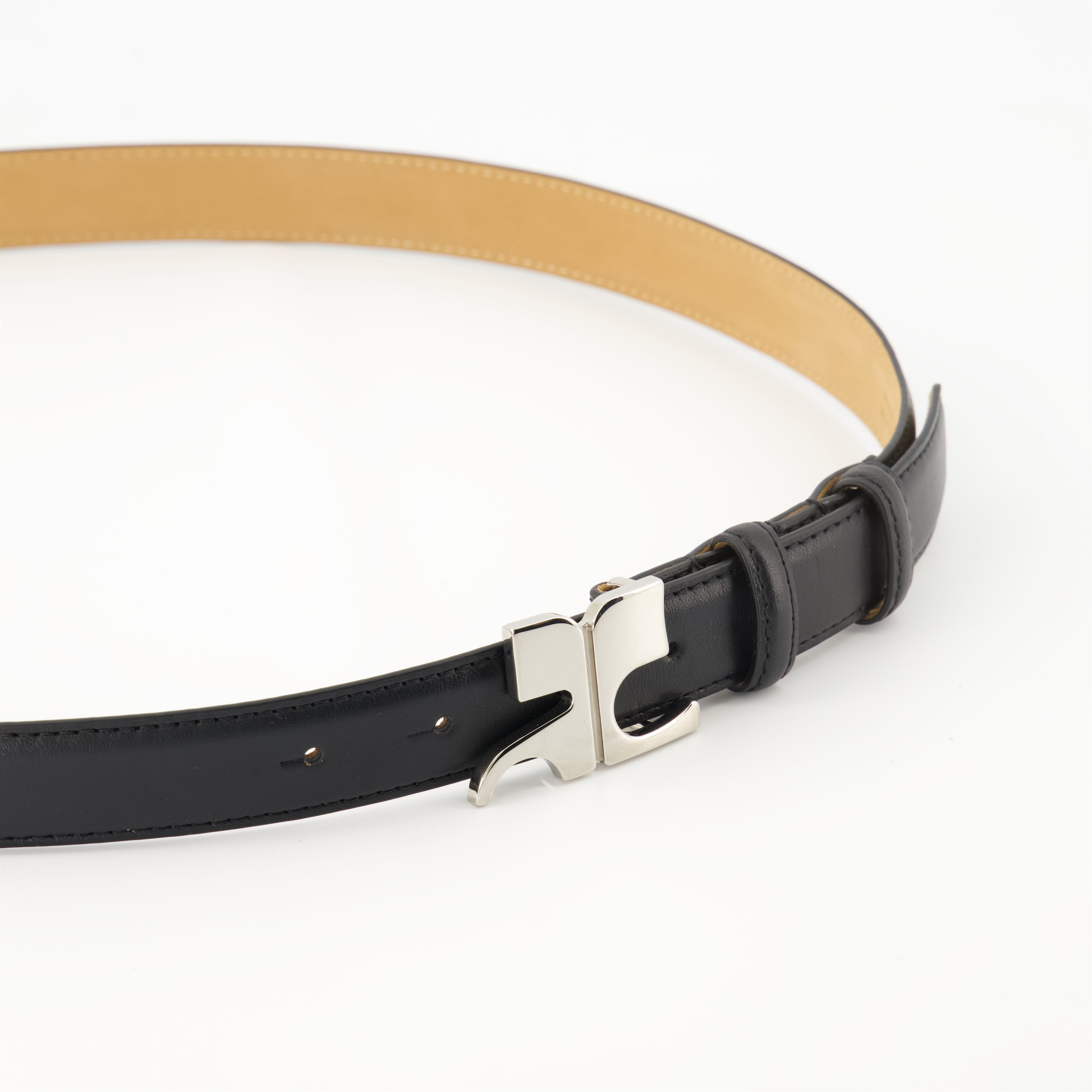 Ceintures Ceinture AC en cuir Courrèges Noir Homme