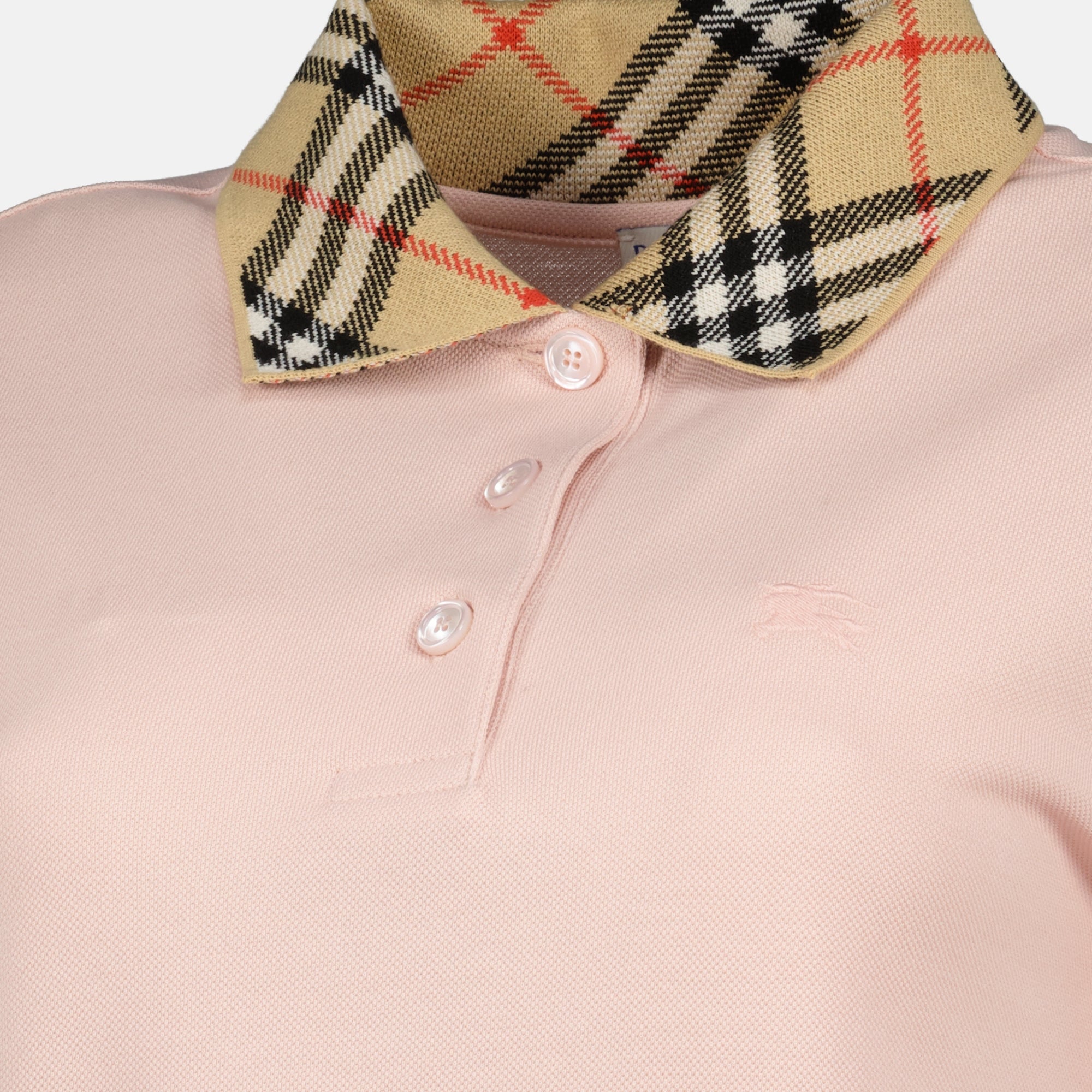 Image de l'article Robe polo à col Check rose de la marque Burberry pour Femme - Saison Printemps-Été 2026 - Vue détaillée_1