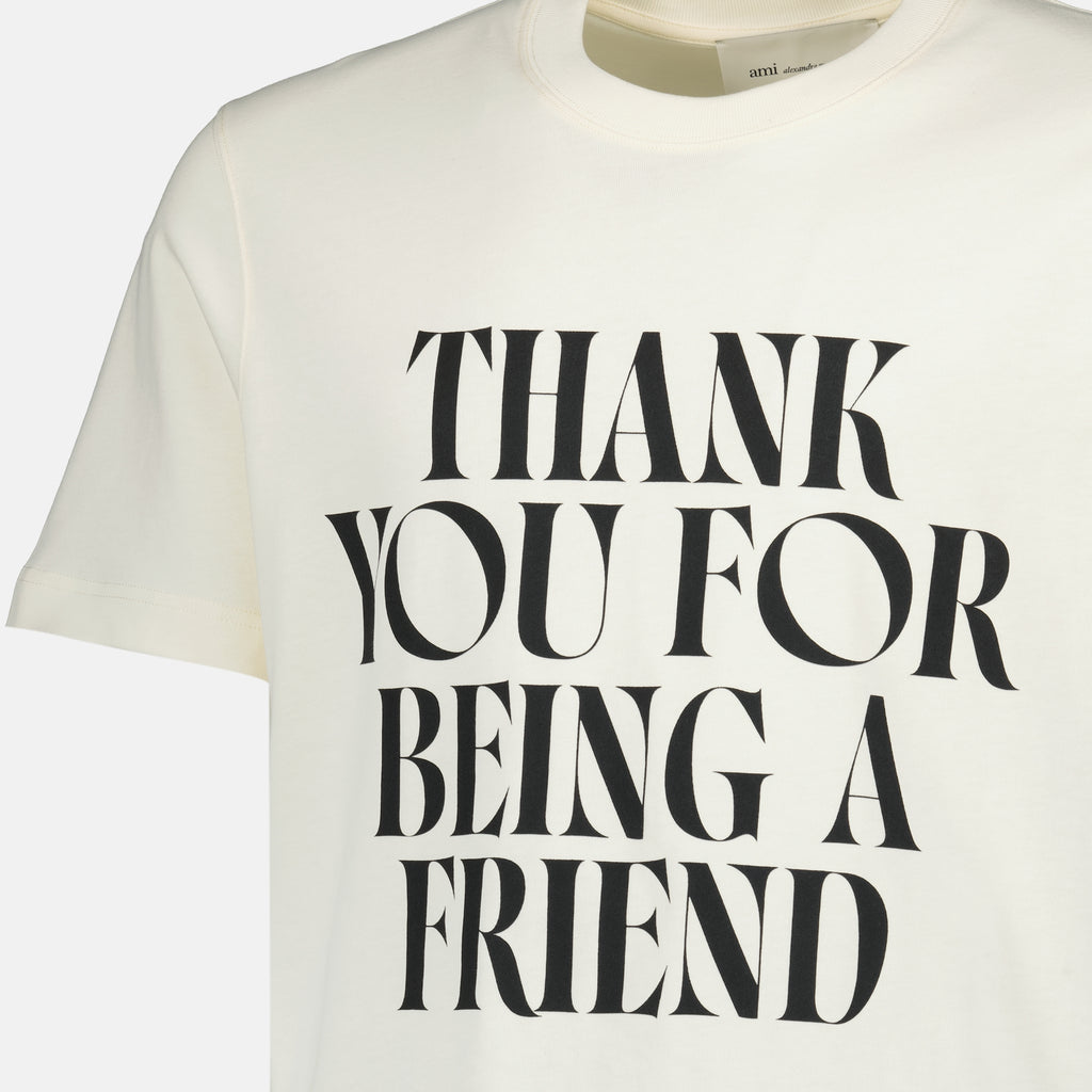 Bild des weißen bedruckten T-Shirts von Ami PARIS für Unisex - Frühjahr-Sommer 2026 - Detaillierte Ansicht_2