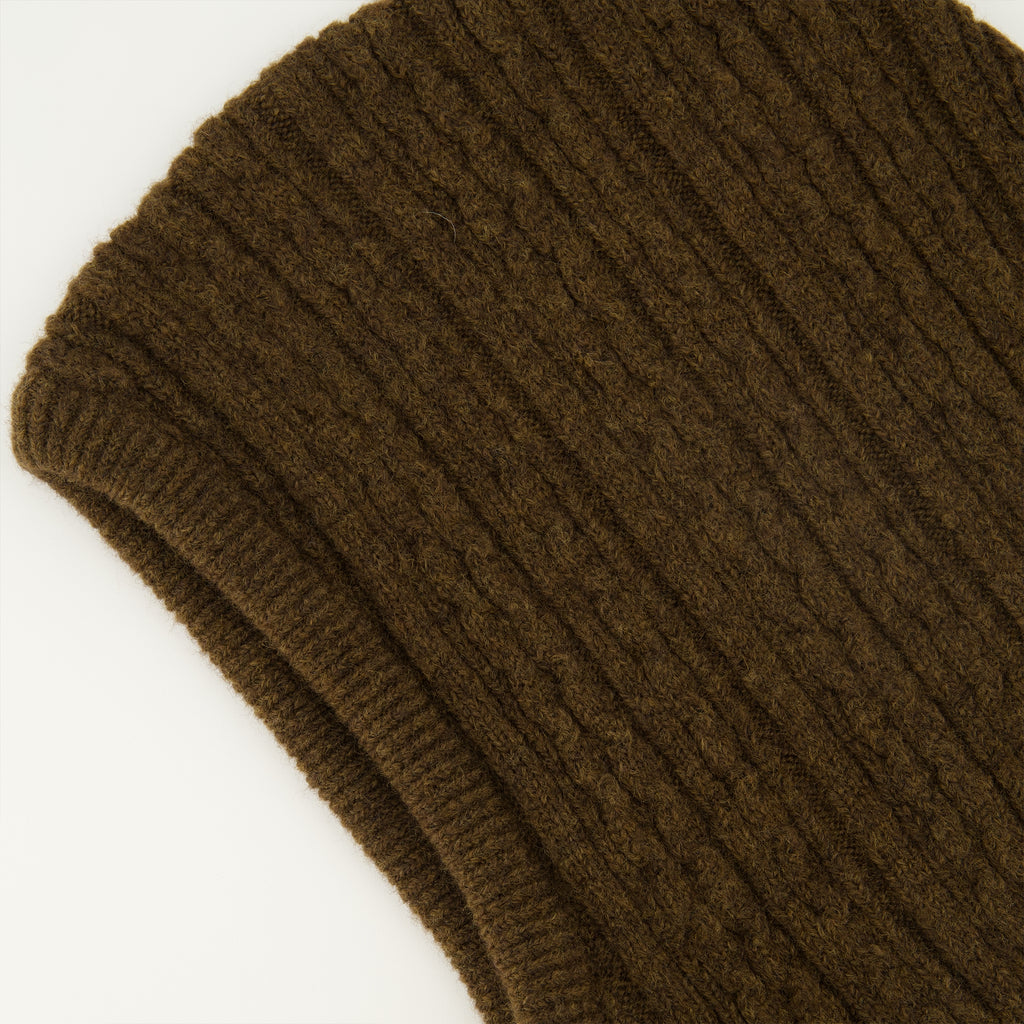 Image of the brown knit hood by Mm6 for Women - Autumn-Winter 2025 - Detailed View 3