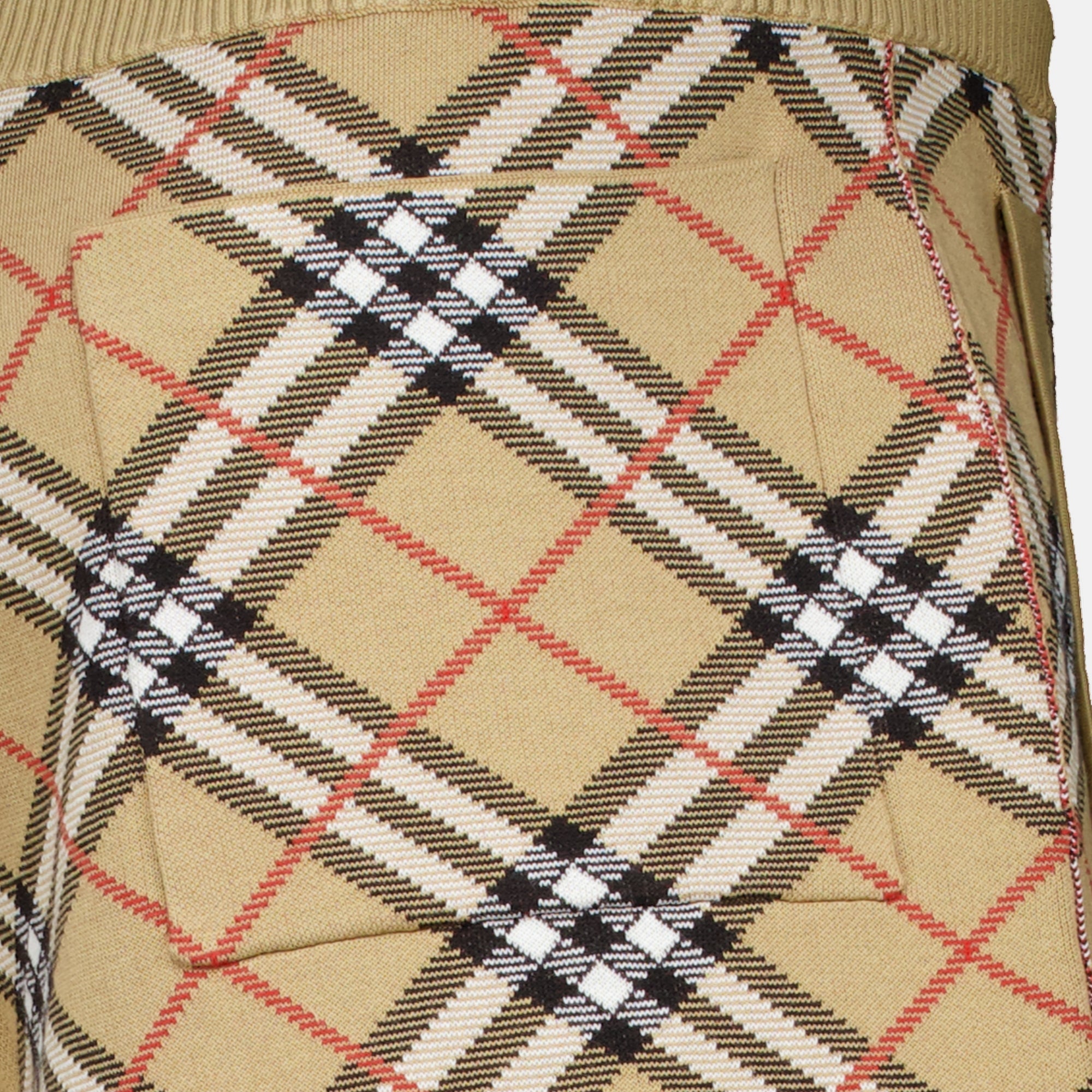 Shorts Short Check in Cotton Burberry Beige Femme