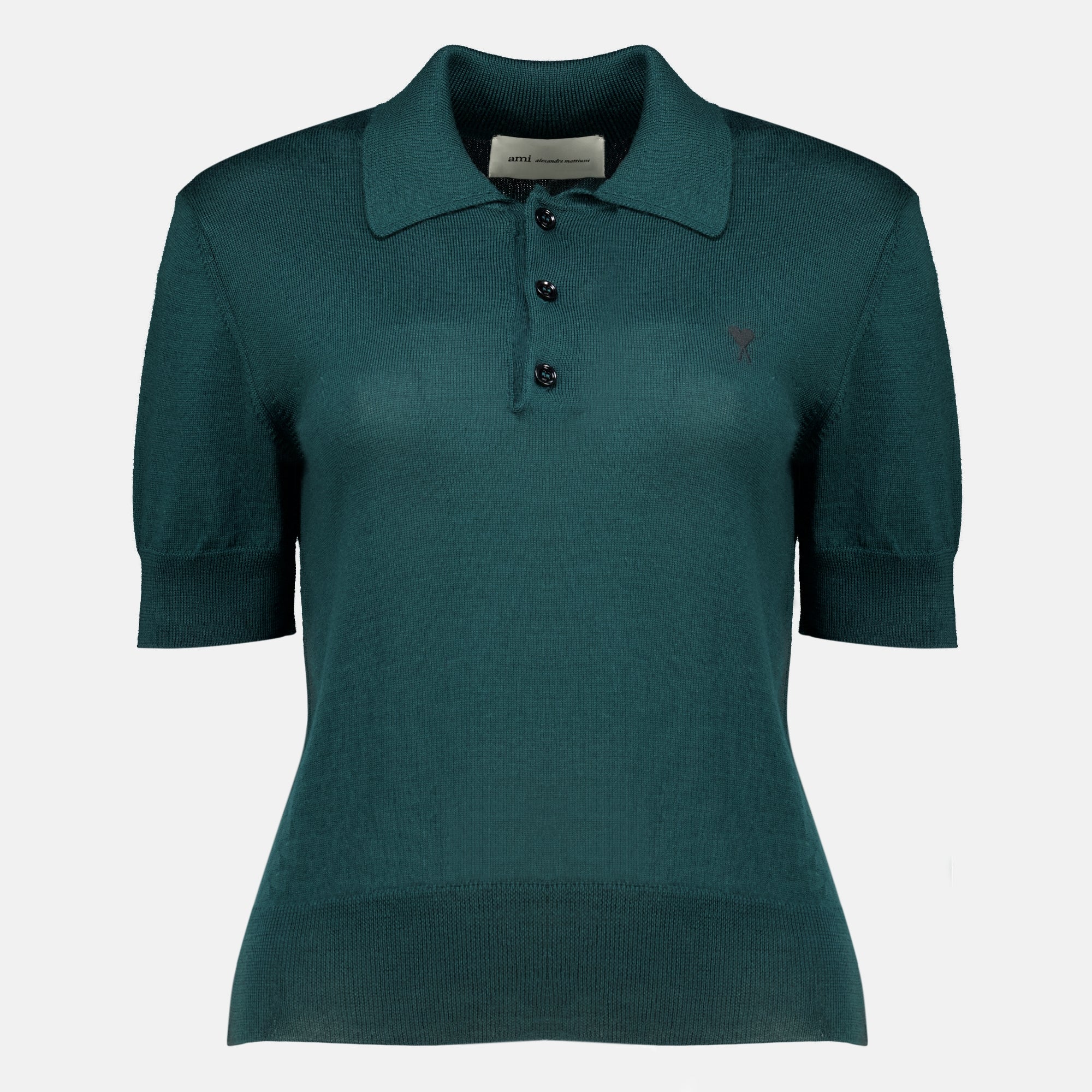 Polos Polo Cuore Verde AMI in Lana Ami PARIS Vert Femme