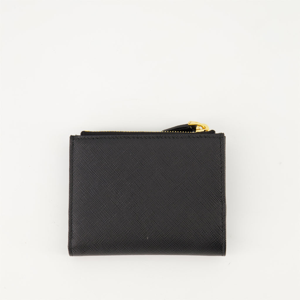 Small leather goods Portefeuille Saffiano Prada Black Femme