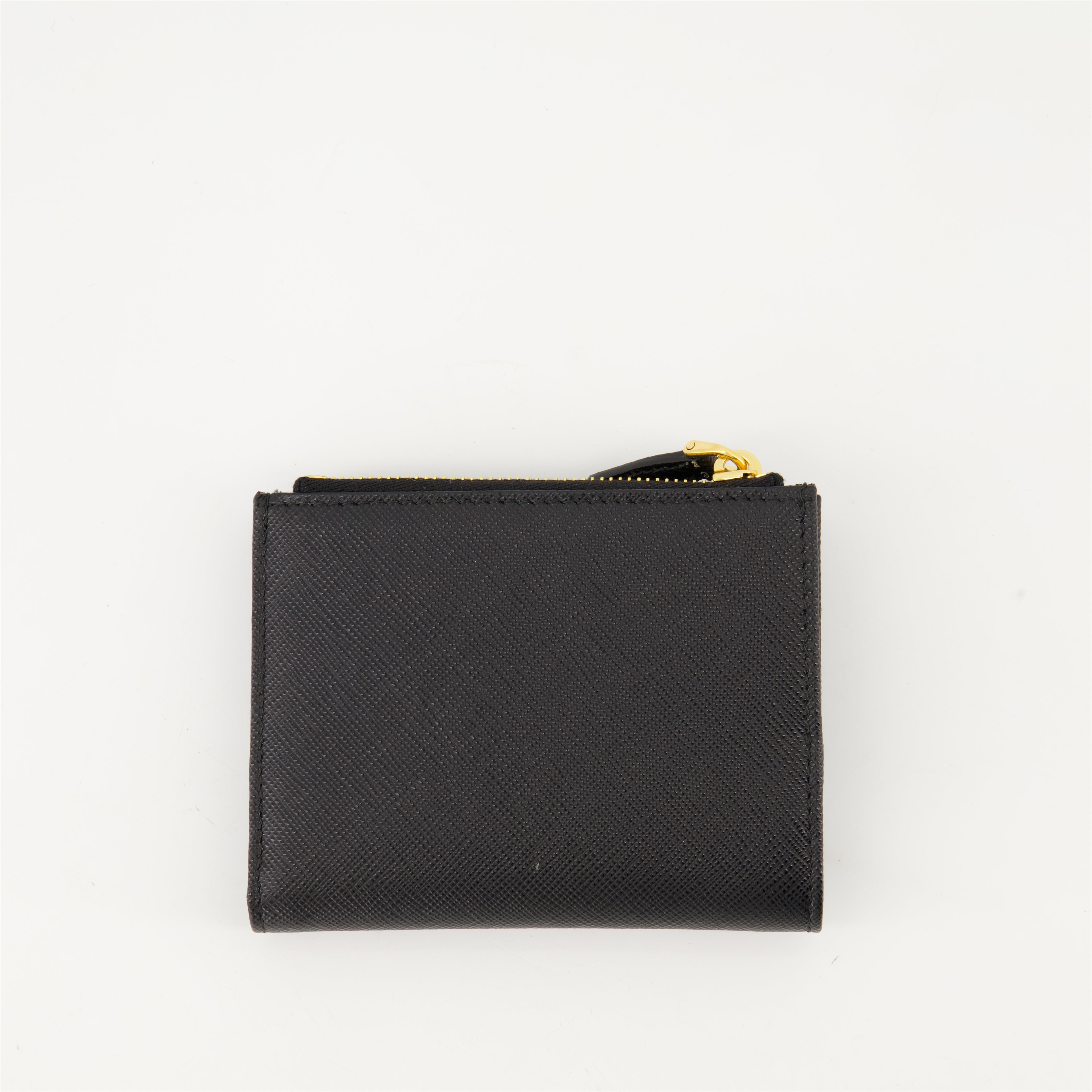 Small leather goods Portefeuille Saffiano Prada Black Femme