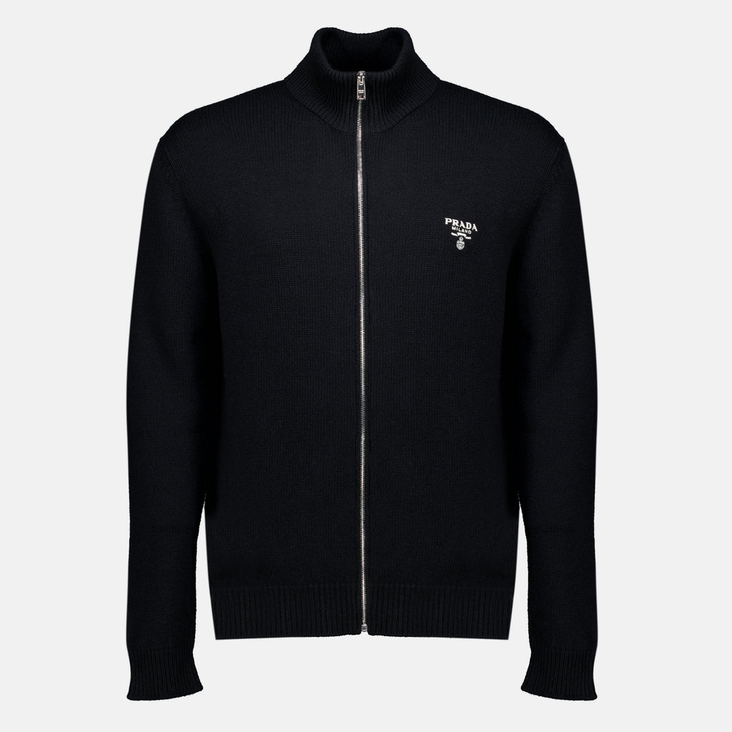Vestes Cardigan in Cashmere Nero Prada Noir Homme