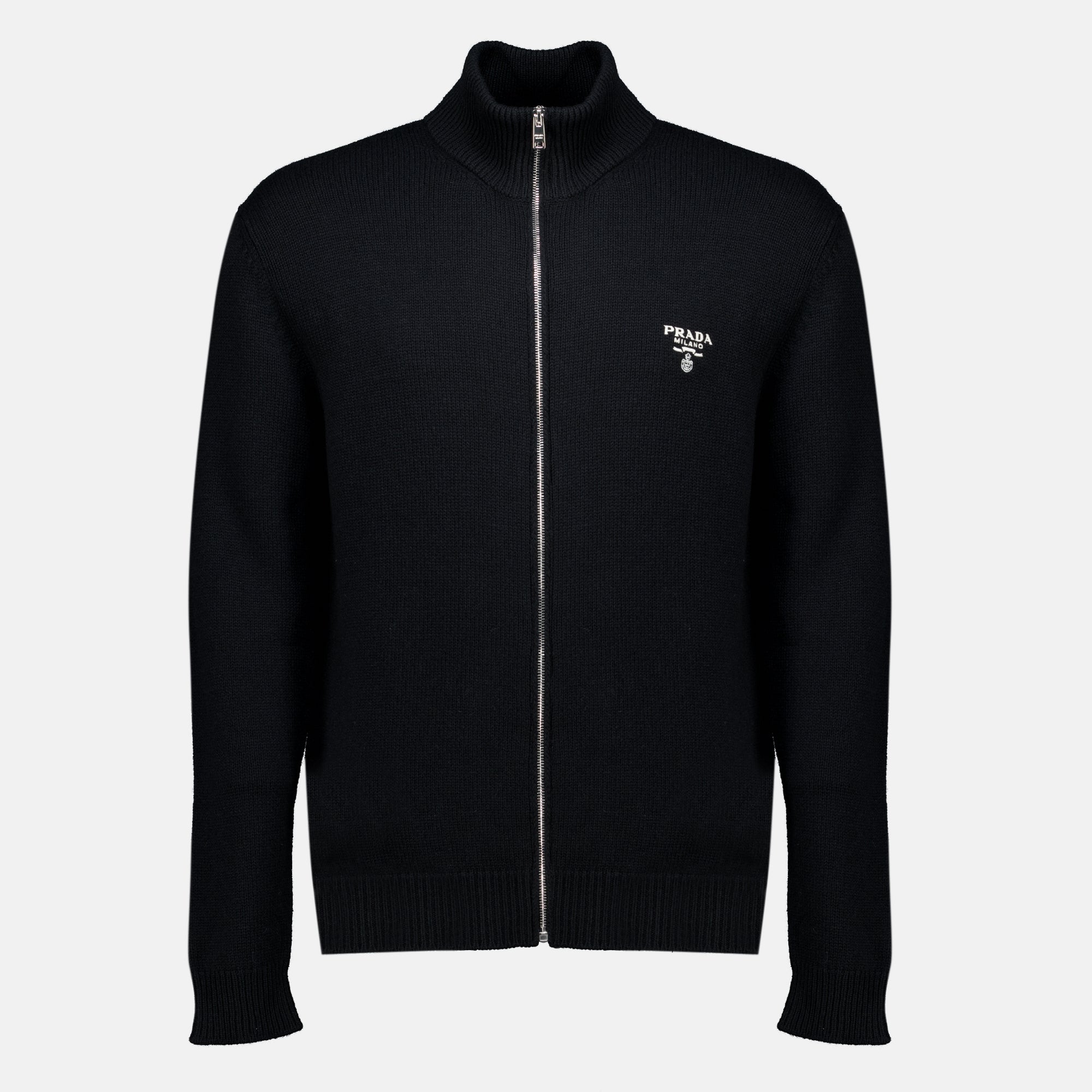 Vestes Schwarzer Kaschmir-Cardigan Prada Noir Homme