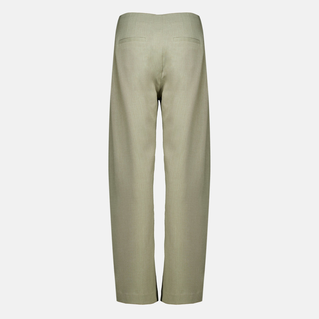 Pantalons Calças Kaki Plissadas Largo Iro Kaki Femme