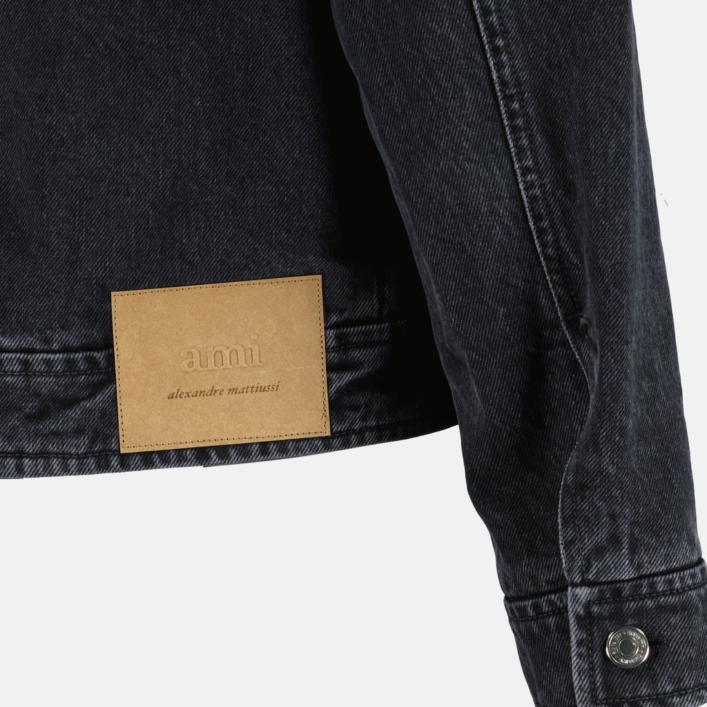 Vestes Veste zippée en denim noir Ami PARIS Noir Homme