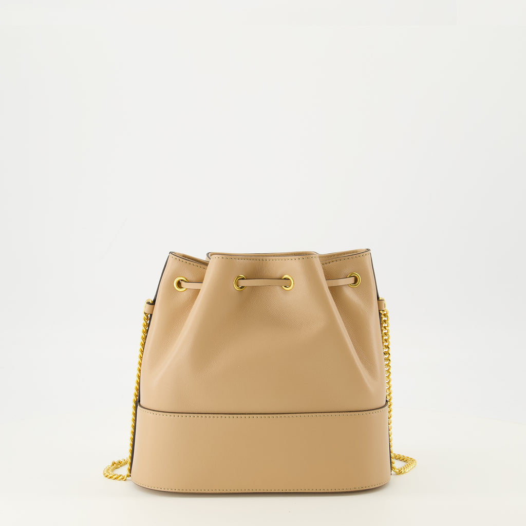 Bild der beigefarbenen Mini-Eimer-Tasche der Marke Valentino Garavani für Damen - Frühjahr/Sommer 2026 - Rückansicht