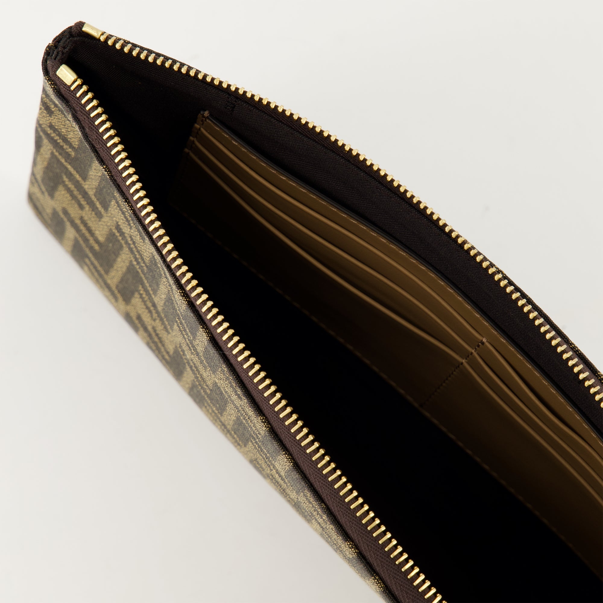Bolsitas Pochette baguette imprimé FF Fendi Marrón Femme