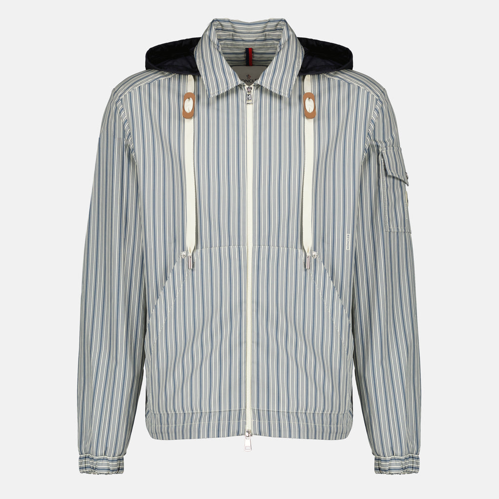 Vestes Casaco de Popeline às Riscas Havas Moncler Bleu Homme