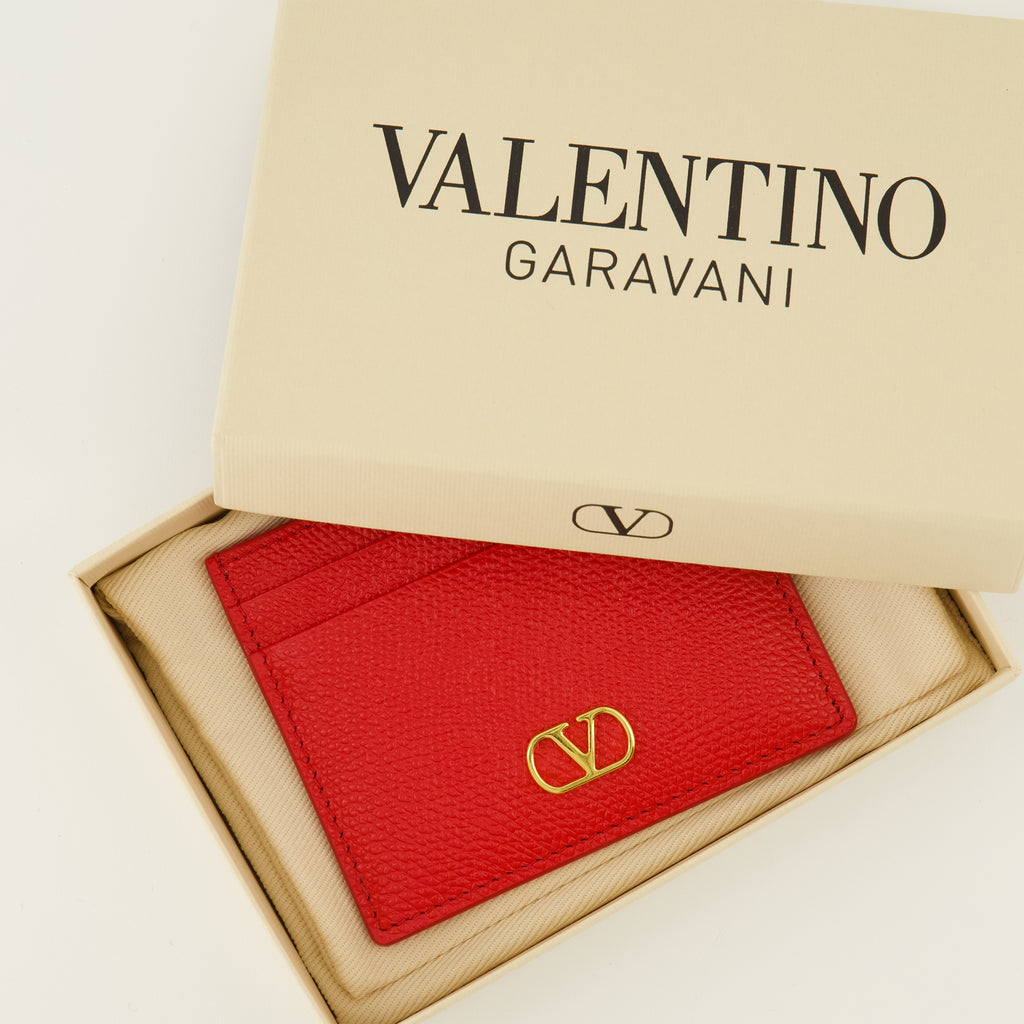 Image de l'article Porte-cartes VLogo rouge de la marque Valentino Garavani pour Femme - Saison Printemps-Été 2026 - Vue détaillée_3