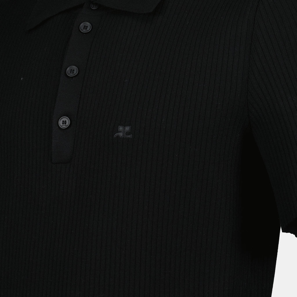 Polos Polo de punto acanalado Courrèges Negro Homme