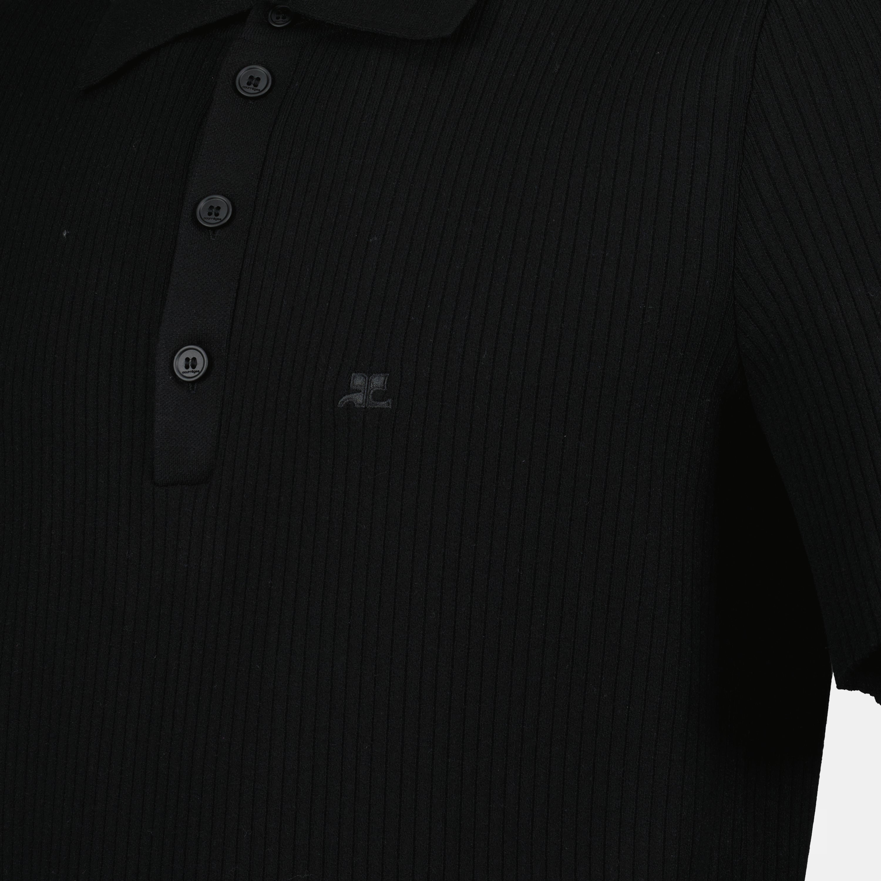 Polos Polo de punto acanalado Courrèges Negro Homme