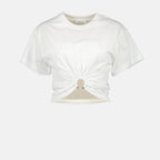 Camisetas Camiseta Branca com Anel Rabanne Branco Femme