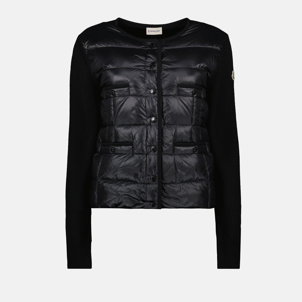 Image de l'article Cardigan bi-matière de la marque Moncler pour Femme - Saison Automne-Hiver 2025 - Vue de Face