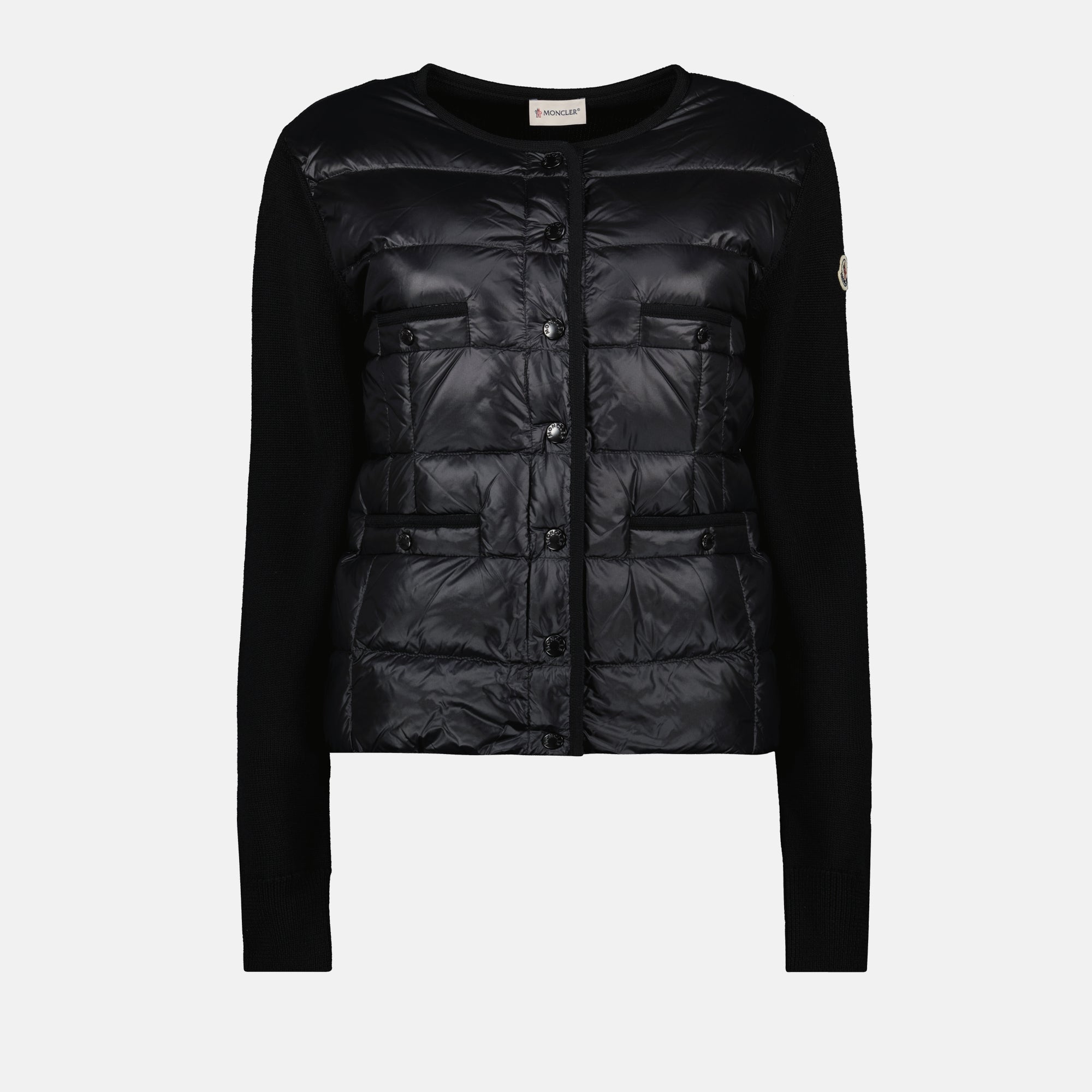 Image de l'article Cardigan bi-matière de la marque Moncler pour Femme - Saison Automne-Hiver 2025 - Vue de Face