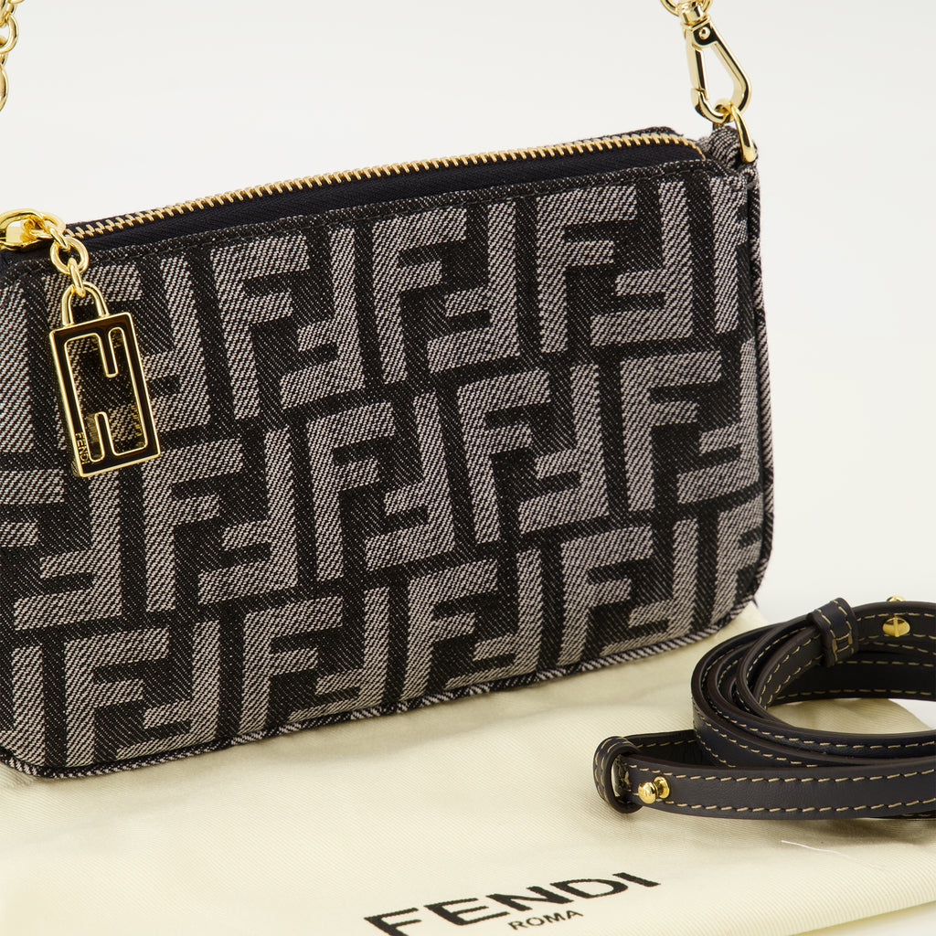 Imagen de la bolsa Baguette de denim FF de Fendi para Mujer - Otoño-Invierno 2025 - Vista Detallada 2