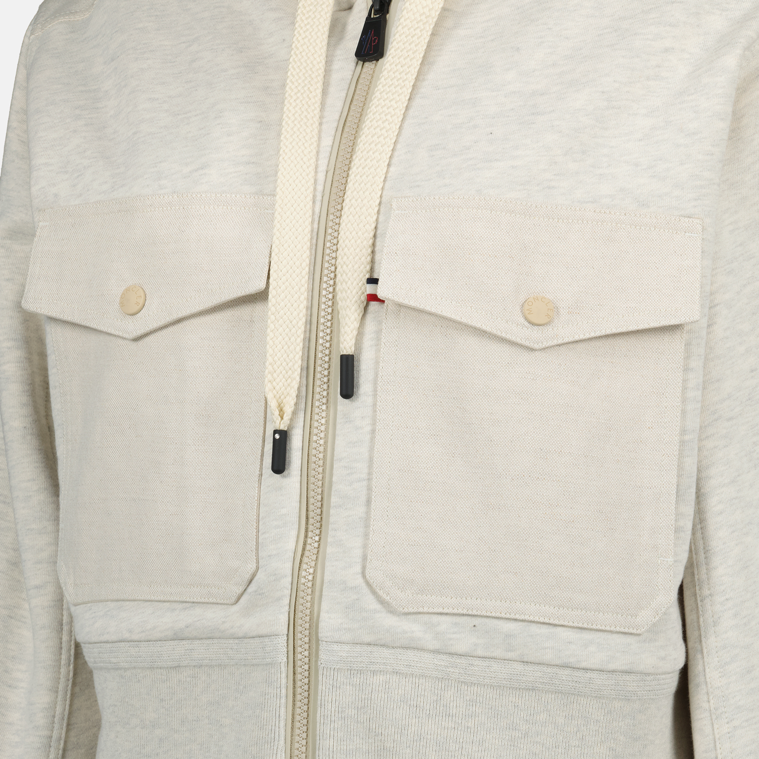 Vestes Sweat zippé en coton Moncler Grenoble Gris Femme