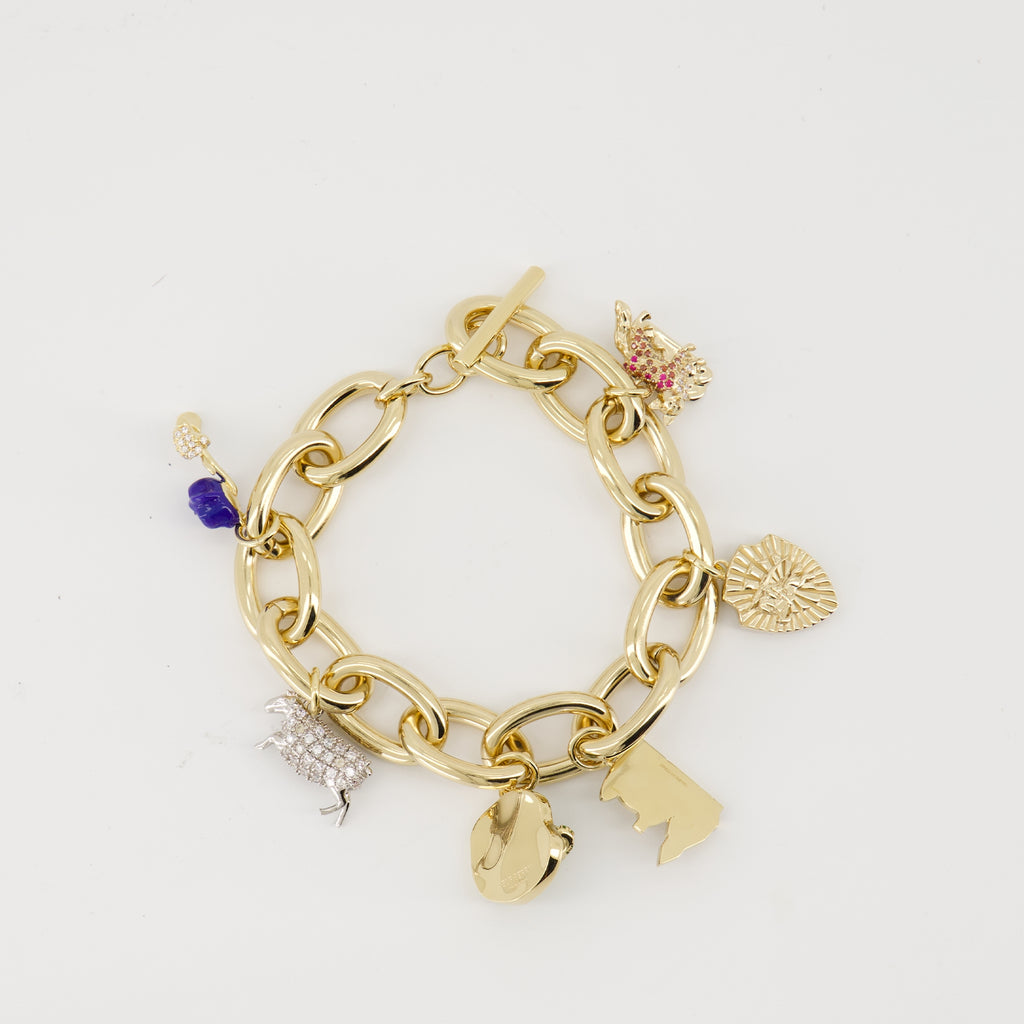 Bijoux Charm Gold Bracelet Burberry Doré Femme