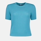 Maglieria Maglione a Maniche Corte Prada Blu Femme