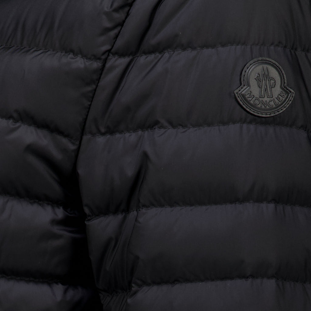 Manteaux Giacca imbottita nera a righe Moncler Noir Femme