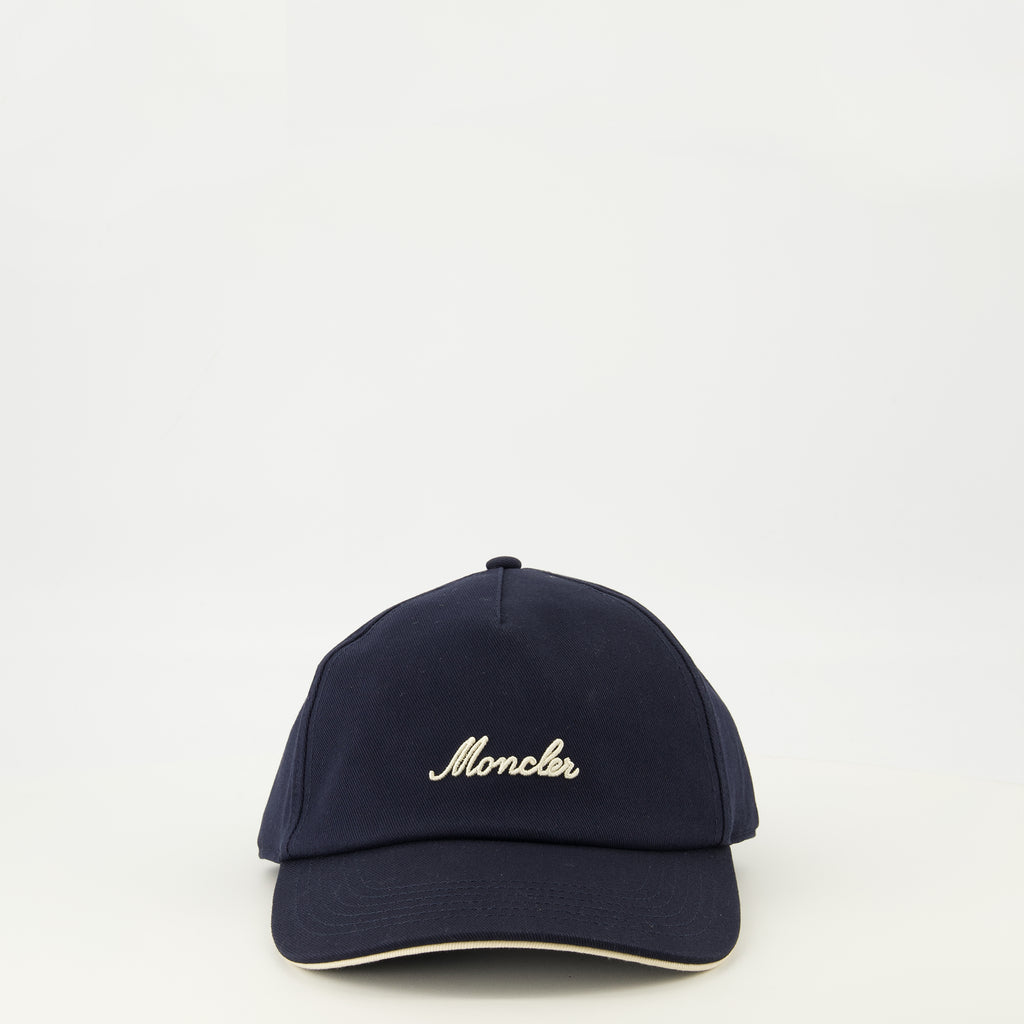 Image of the Moncler Men's Navy Logo Cap - Spring-Summer 2026 - Front View