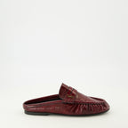 Immagine delle Mules Loafer bordeaux del marchio Saint Laurent per Donna - Collezione Primavera-Estate 2026 - Vista laterale destra
