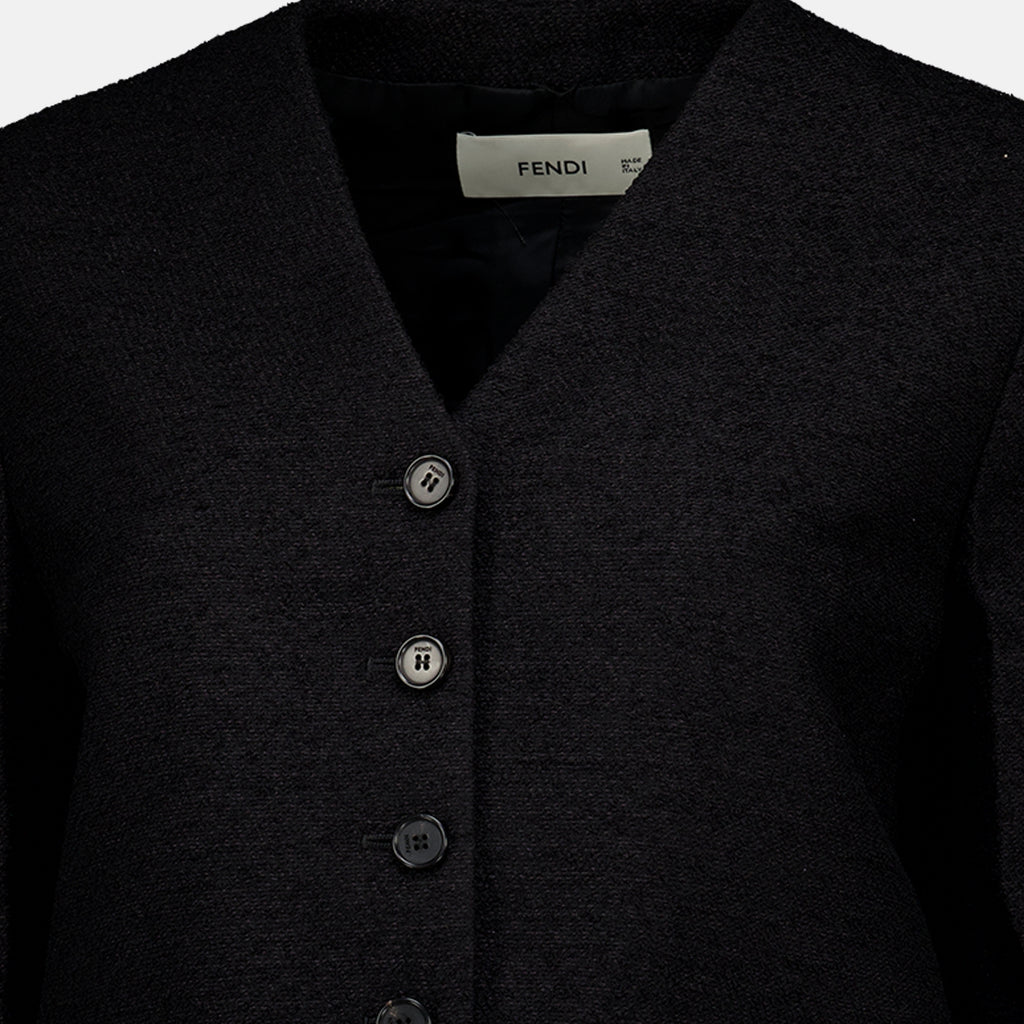 Vestes Veste en laine bouclée Fendi Noir Femme