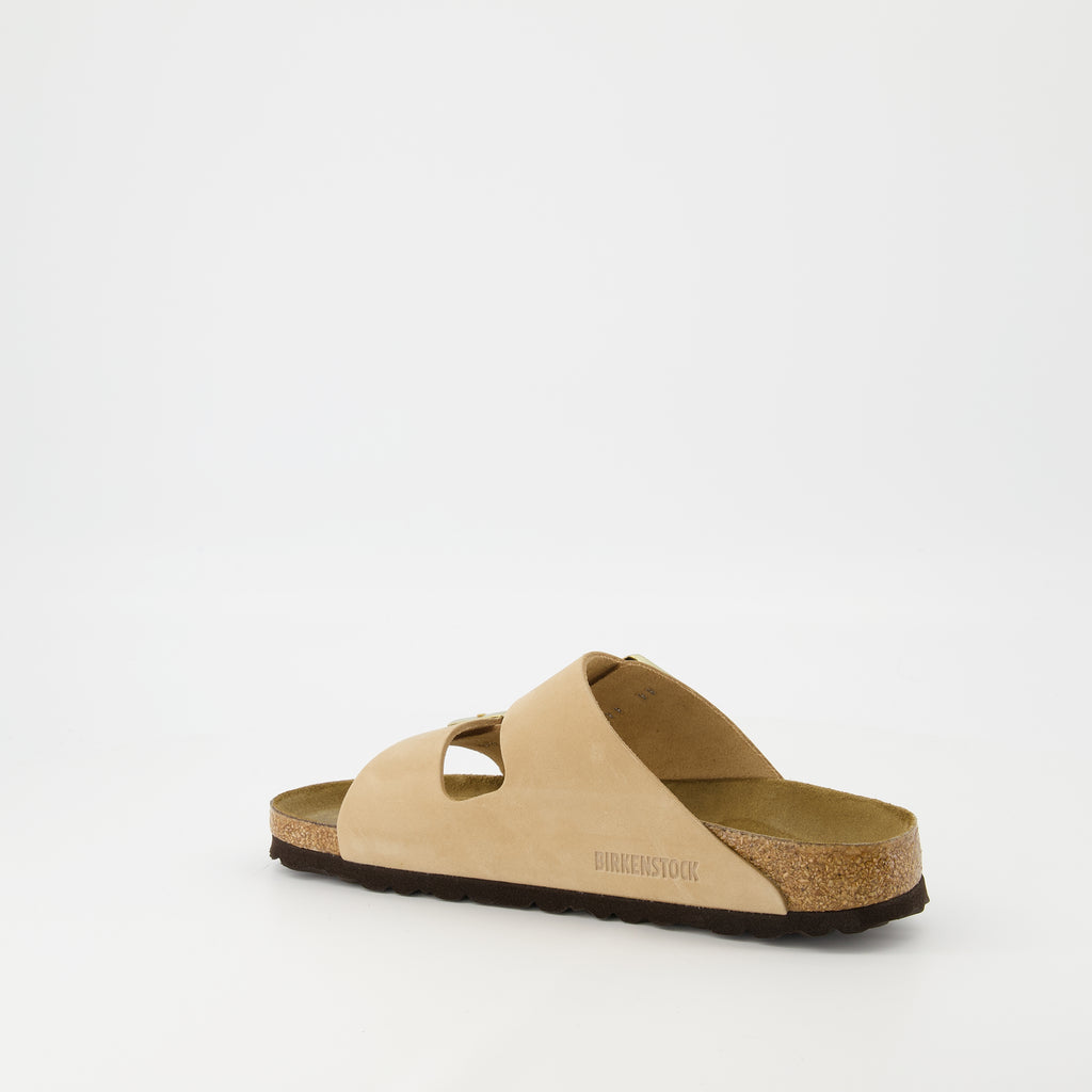 Open shoes Arizona Sandals Birkenstock Beige Femme