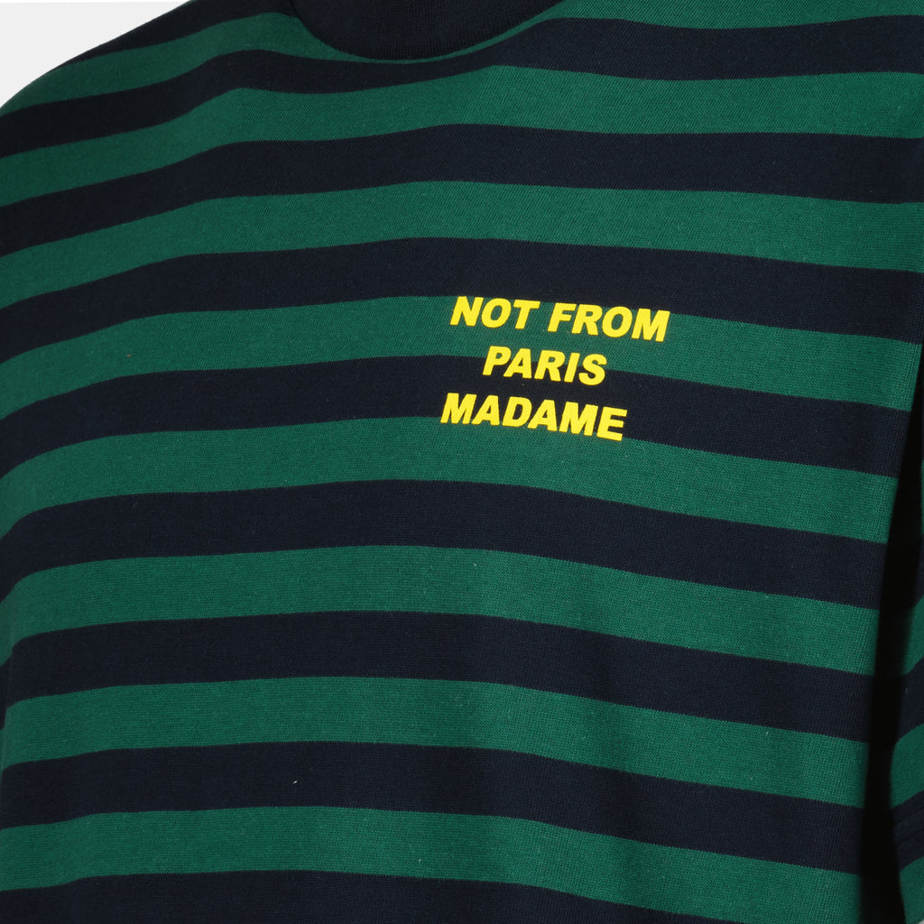 T-shirt T-shirt slogan à rayures Drole De Monsieur Blu Homme