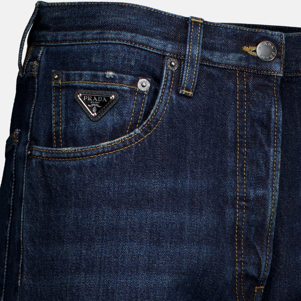 Pantalons Dunkelblaue Denim-Jeans Prada Bleu foncé Femme