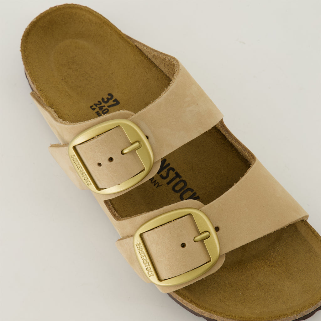 Zapatos abiertos Sandalias Arizona Big Buckle Birkenstock Beige Femme