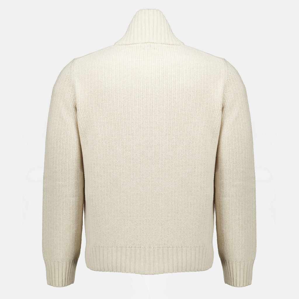 Maille Cardigan en laine beige Moncler Beige Homme