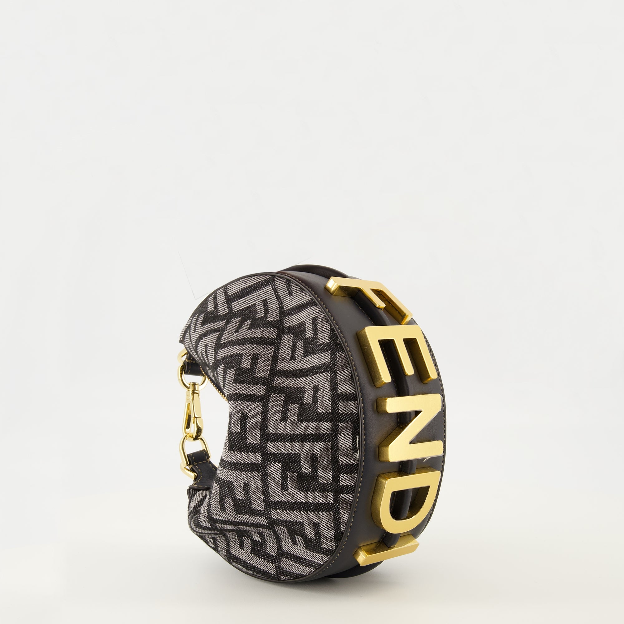 Image de l'article Sac Fendigraphy mini en denim FF de la marque Fendi pour Femme - Saison Automne-Hiver 2025 - Vue de Face