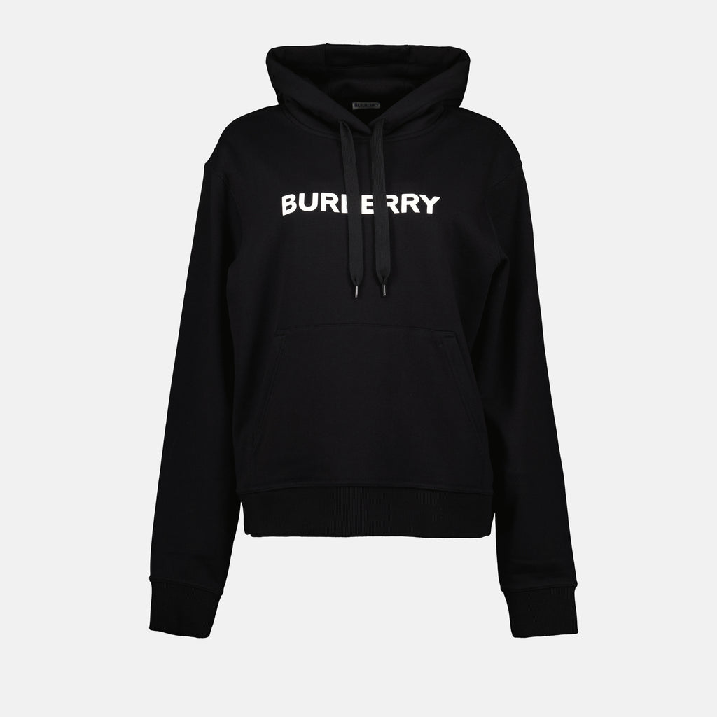 Moletons Sweatshirt com Capuz e Logótipo Burberry Preto Femme