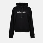 Moletons Sweatshirt com Capuz e Logótipo Burberry Preto Femme