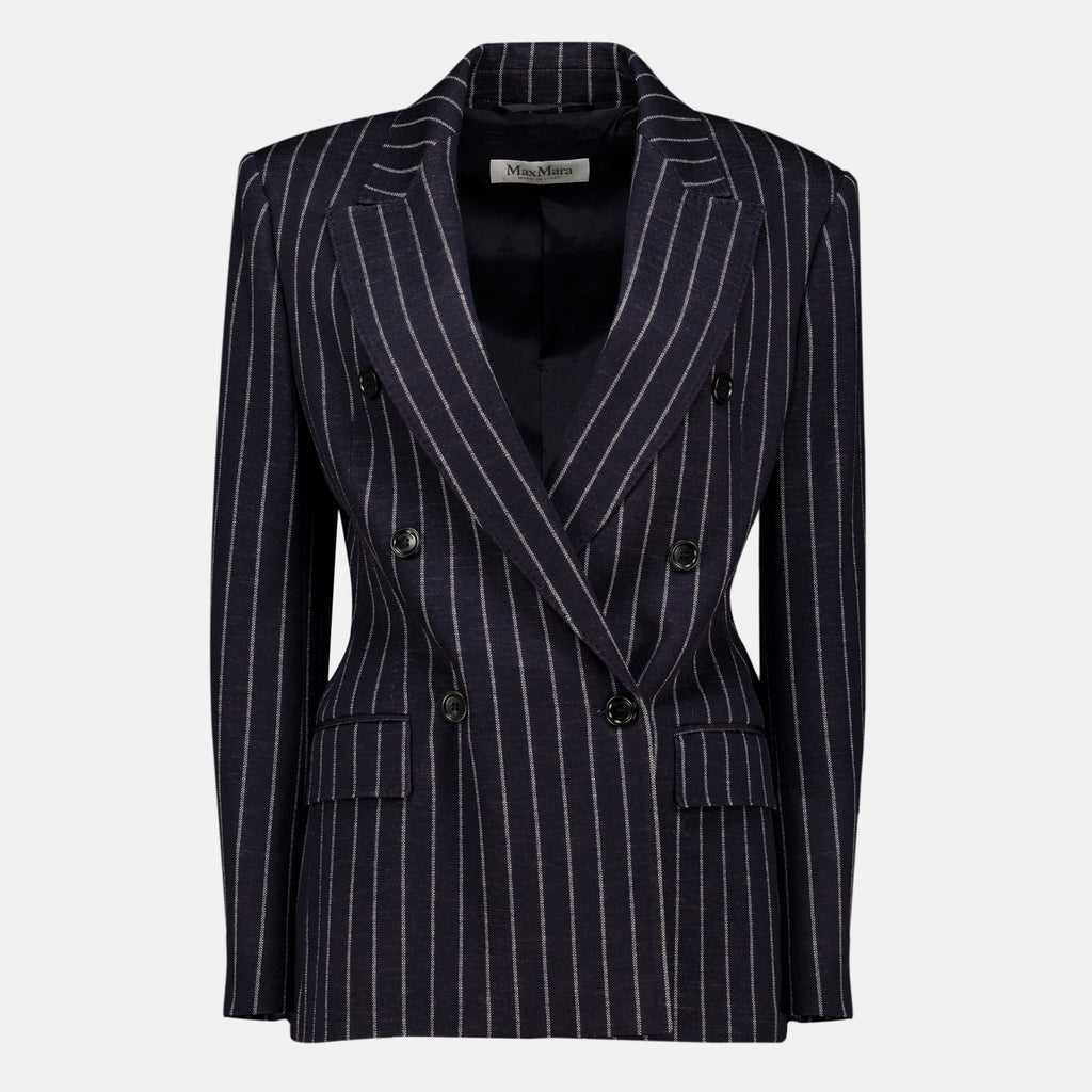 Vestes ネイビーストライプウールブレザー Max Mara Bleu foncé Femme