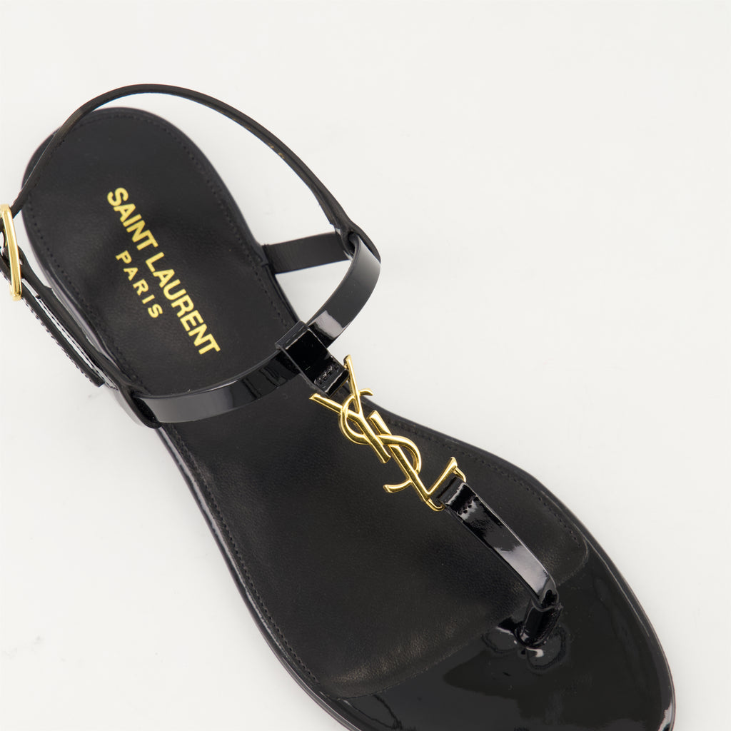 Chaussures ouvertes Sandales Cassandre Saint Laurent Noir Femme
