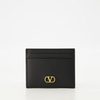 スモールレザーグッズ VLogoカードホルダー Valentino Garavani 黒 Femme