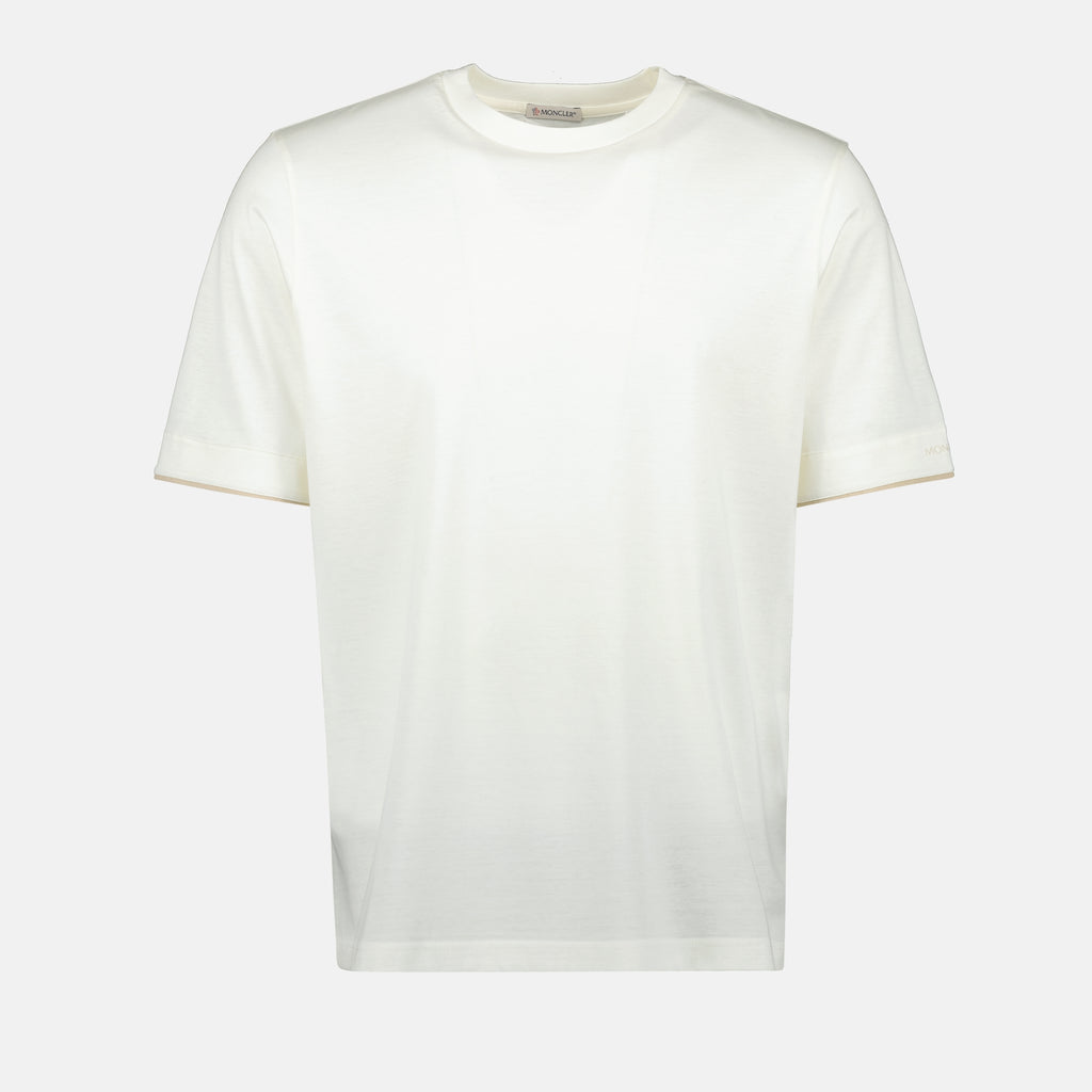 T-shirts T-shirt à bordure Moncler Blanc Homme
