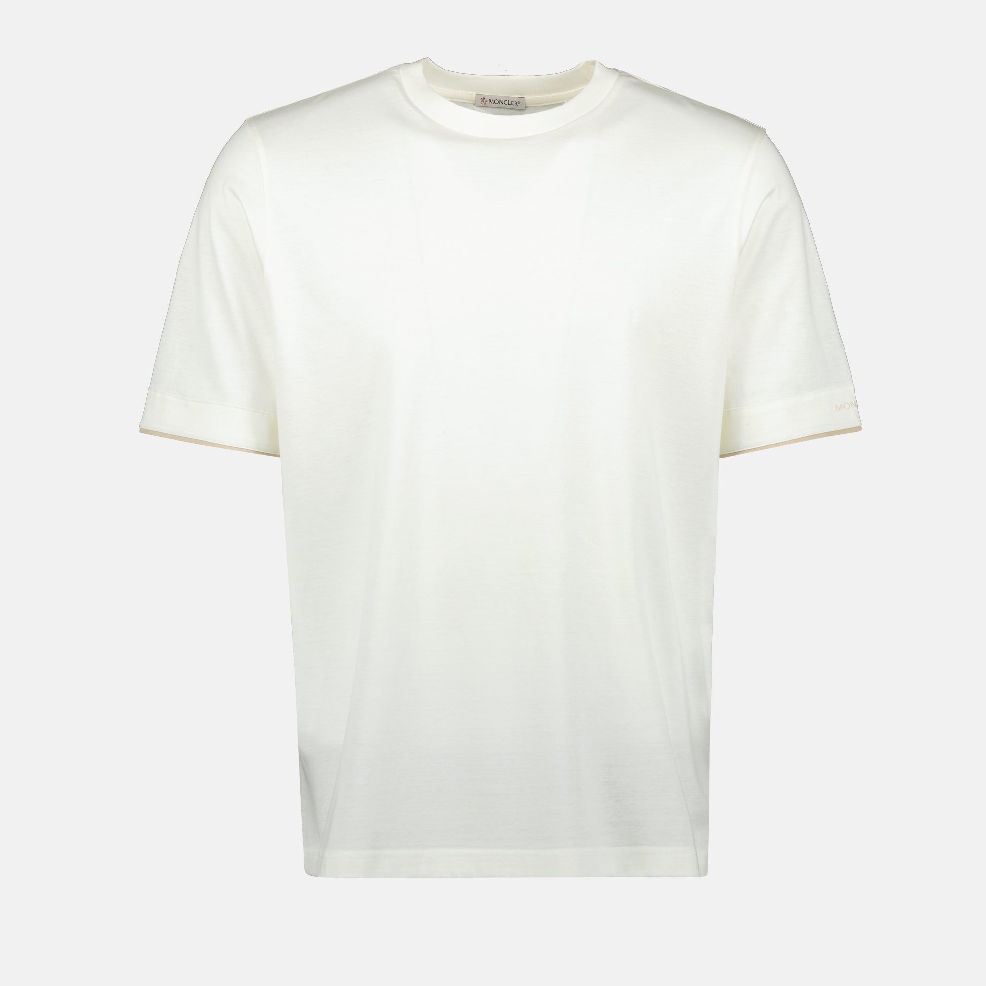 T-shirts T-shirt à bordure Moncler Blanc Homme