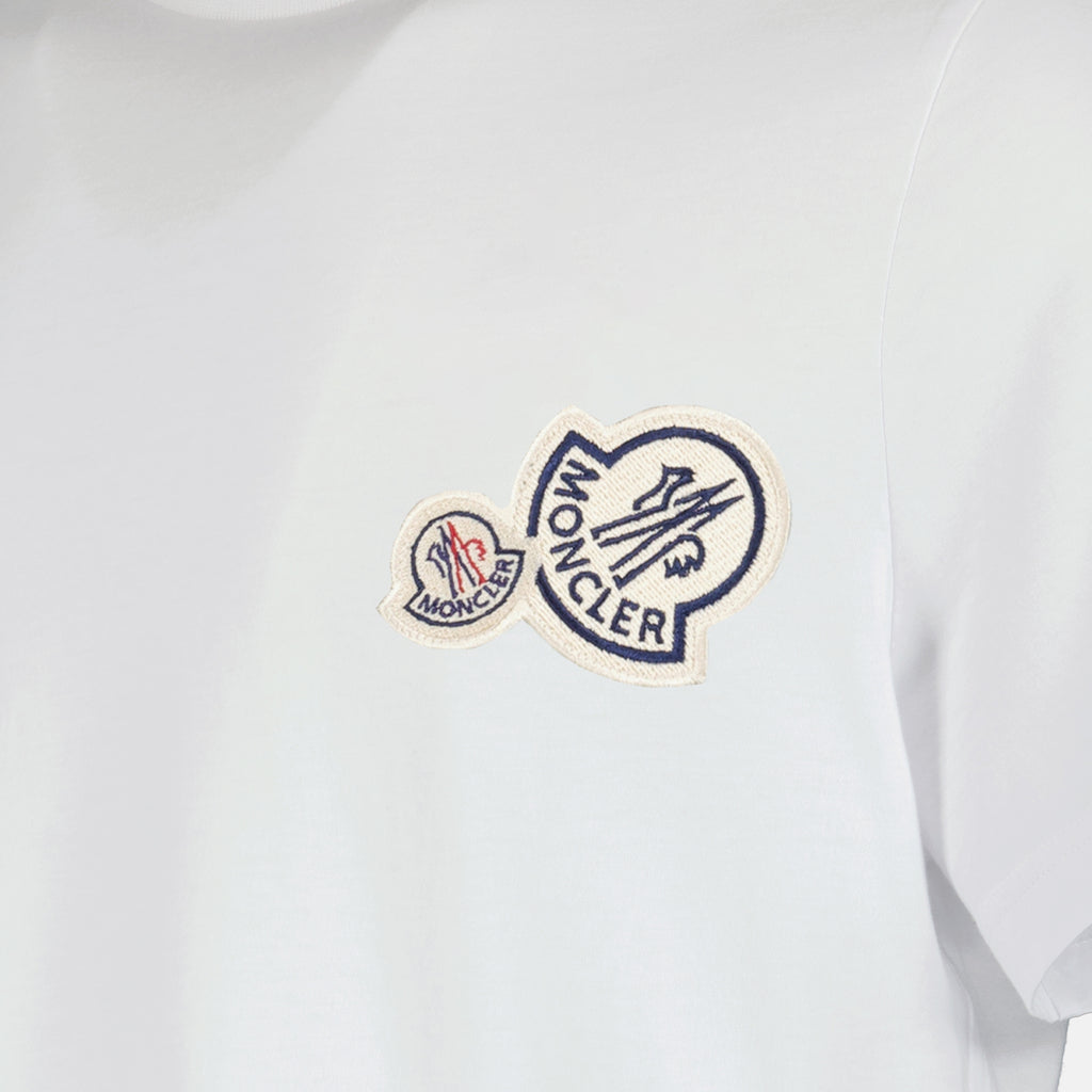 T-shirts T-shirt à double logo Moncler Blanc Homme