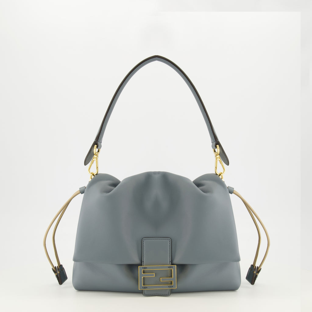 Imagem do artigo bolsa Mamma Baguette média em couro azul da marca Fendi para Senhora - Temporada Primavera-Verão 2026 - Vista Frontal